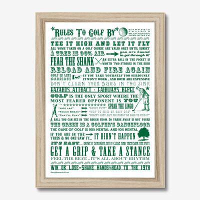 Rules To Golf By - Giclée Print A3 NF