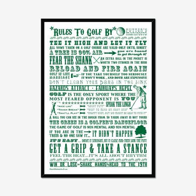 Rules To Golf By - Giclée Print A2 BF