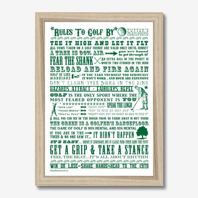 Rules To Golf By - Giclée Print A2 NF