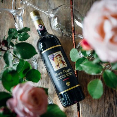 Montemaggio - Organic Tuscan Dry Red Wine | Chianti Classico Riserva di Montemaggio | Long Aging | DOCG | Fresh and Rich in Taste | Merlot/Sangiovese | 0.75L