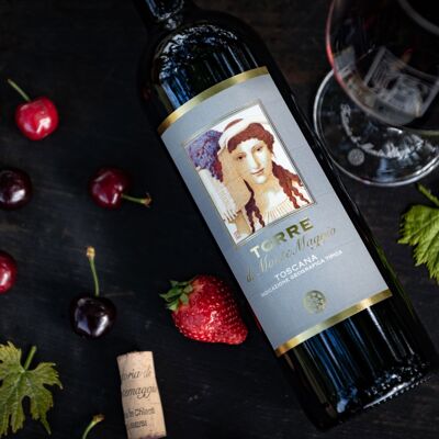 Montemaggio - Organic Tuscan Dry Red Wine | Torre di Montemaggio | Long Aging | IGT | Super Tuscan | Fresh, Full-bodied | 100% Merlot | 0.75L