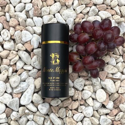 Organic Beauty Product N2 FDM Eye Contour Cream with Glucuronic Acid and Stem Cells from Red Grapes