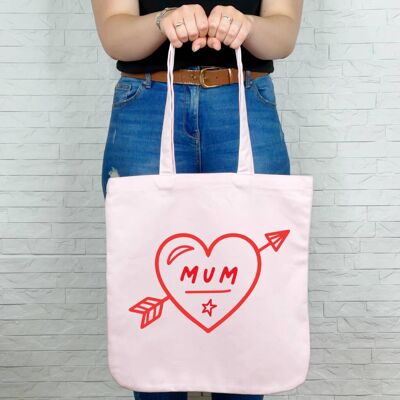 Maman coeur et flèche Tote bag