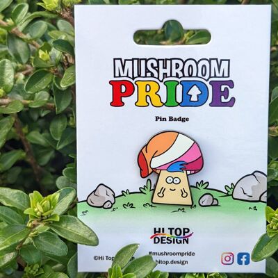 Lesbian Mushroom Pride Pin | LGBT | LGBTQIA+ | Gay Pride
