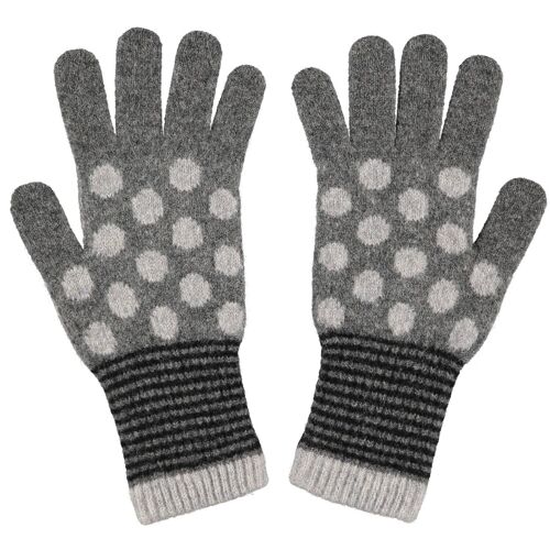 Women's Lambswool Gloves & Wrist Warmers GLOVES - grey spot