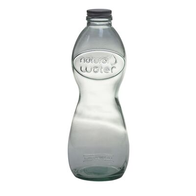 Bottiglia in vetro naturale riciclato da 1l