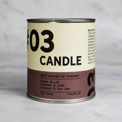 Kerze 03 | Leder & Oudh groß