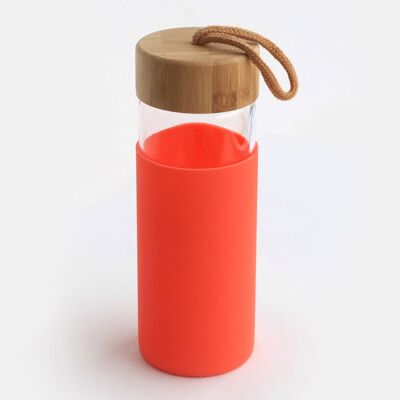 Coral Glass Waterbottle