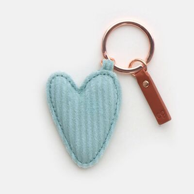 Blue Jumbo Cord Heart Keyring