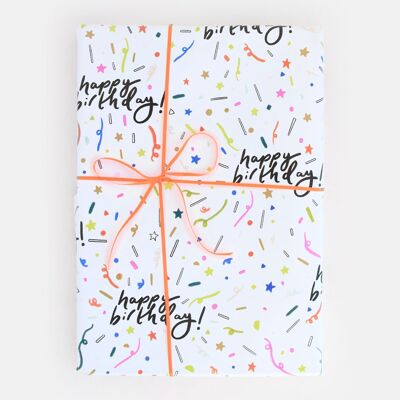 Happy Birthday Confetti Roll Wrap