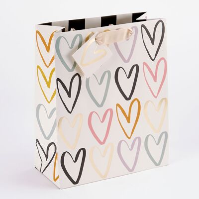 Multi Hearts Large Gift Bag