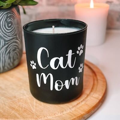 Cat mum candle// Mothers day Candle, Kitten Gift – White