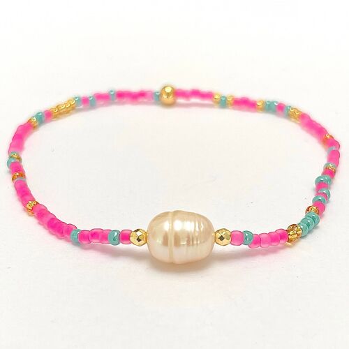 Bracelet with freshwater pearl, pink