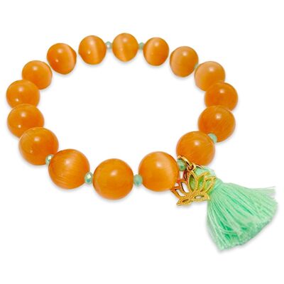 Boho Armband mit Katzenauge - orange