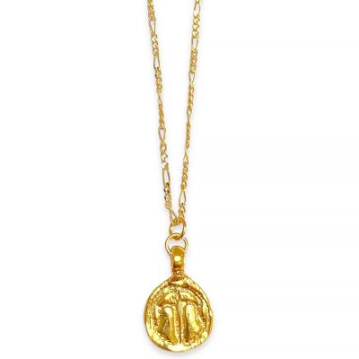 Gold plated silver necklace with medallion