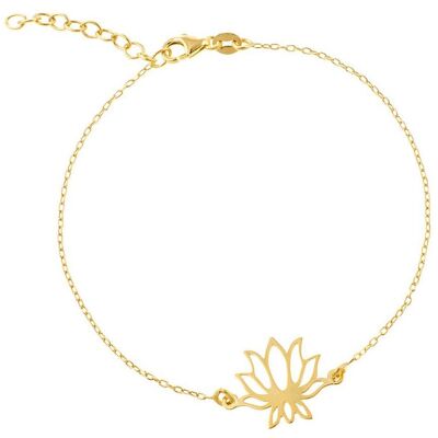 Pulsera Spirit chapada en oro con flor de loto