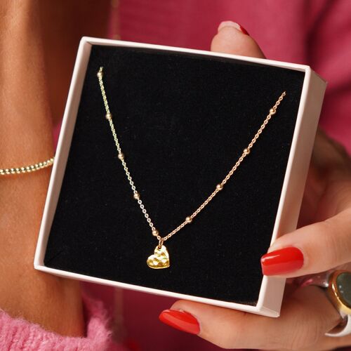 Gold plated silver necklace with heart