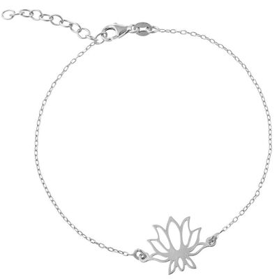 Spirit bracelet with lotus, silver