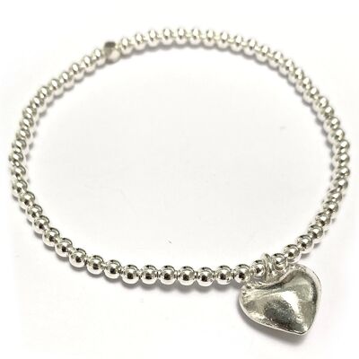 Silver bracelet with heart