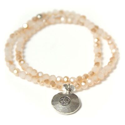 Pulsera de cristal con Om - polvo, doble