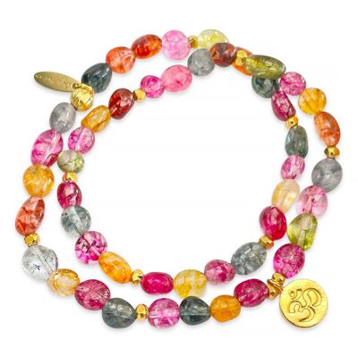 Bracelet d'été en cristal de roche coloré