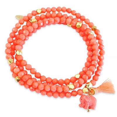 Sun kissed coral agate bracelet