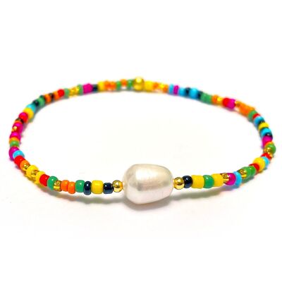 Bracelet with freshwater pearl, multi