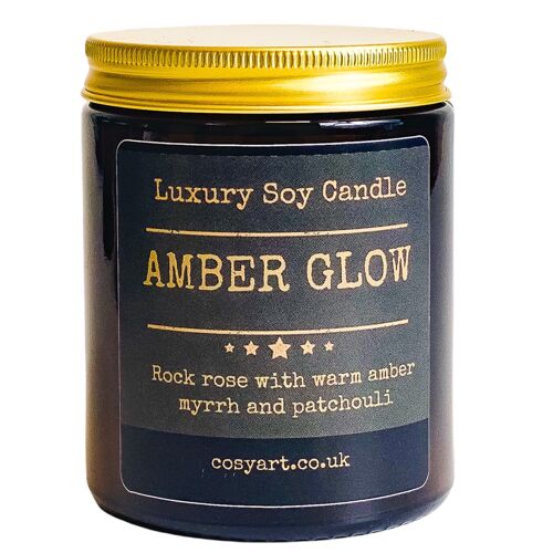 Amber Glow Soy Wax Scented Vegan Candle 180ml