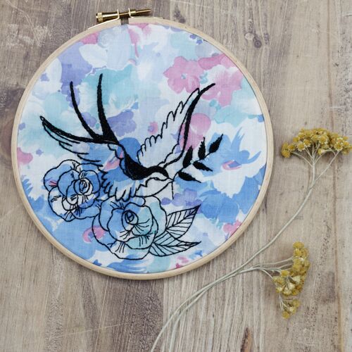 Kit broderie Hirundo - vintage bleu