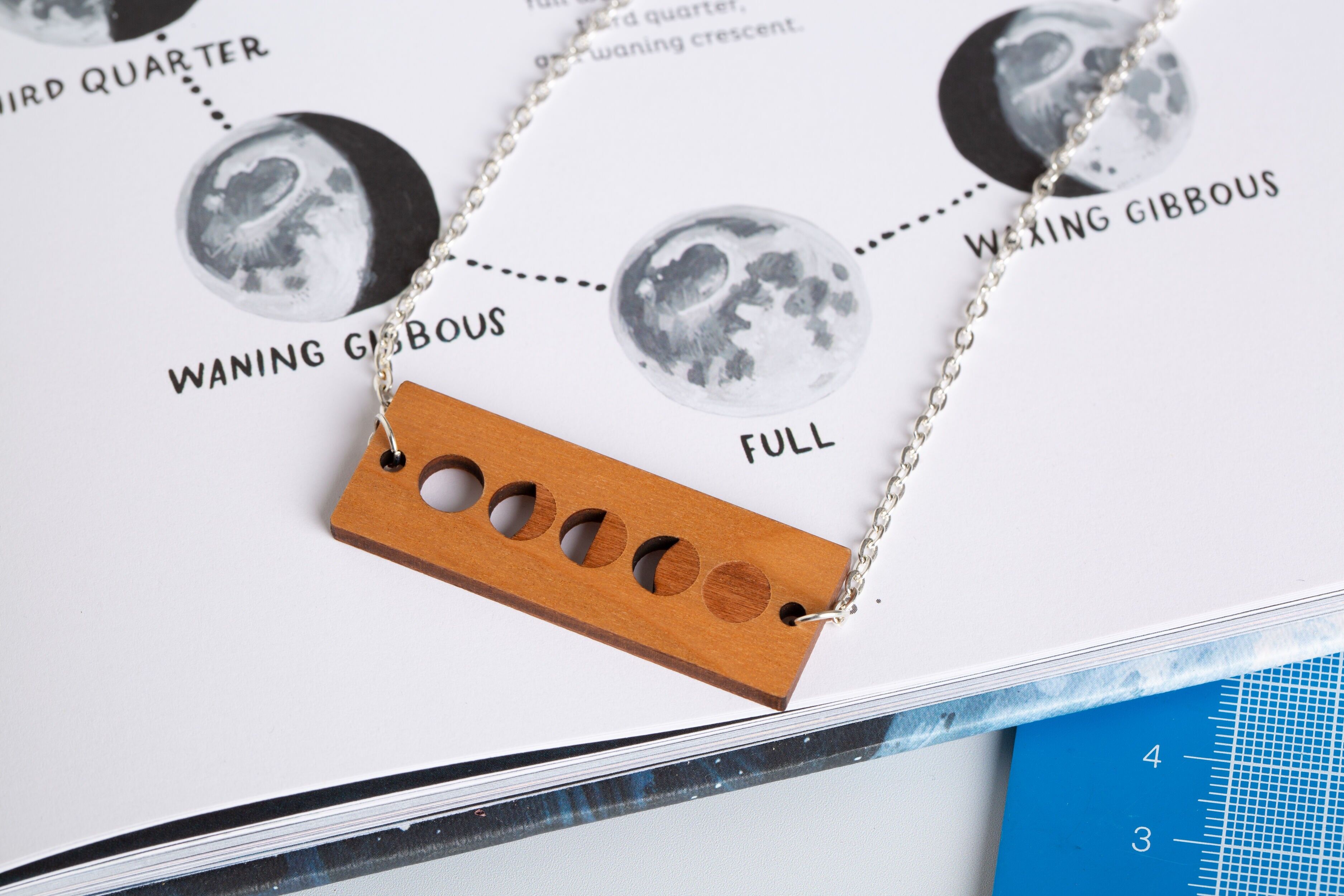 Collier - phases de la lune (2cm x 5cm)