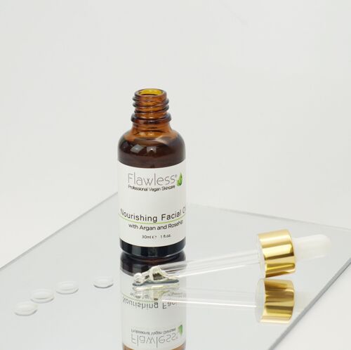 Facial Oil with Rosehip, Argan and Neroli -30ml - Glass dropper pipette