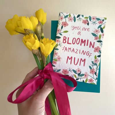 Tarjeta de semillas plantables Bloomin Amazing Mum