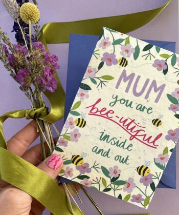 Carte de graines à planter Bee-utiful Mum 5