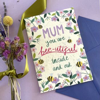 Carte de graines à planter Bee-utiful Mum 9