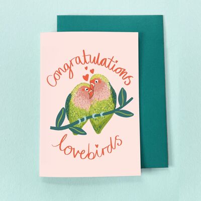 Congratulations Lovebirds Card