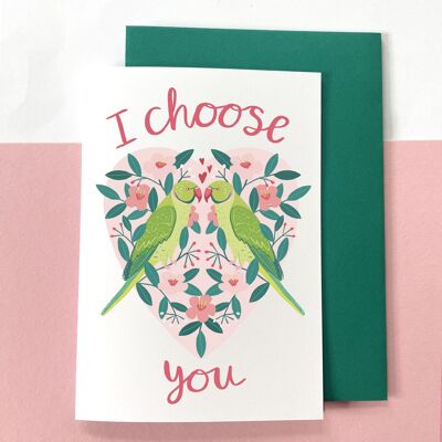 I choose you' Parakeets Card
