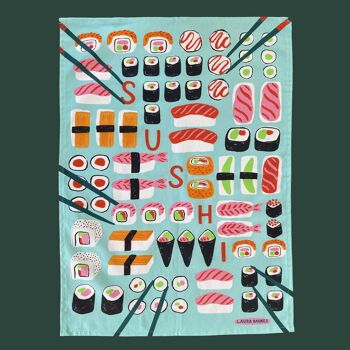 Torchon en coton bio Sushi 10