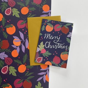 Lot de cartes de Noël Botanical Fruits (6 cartes) 4