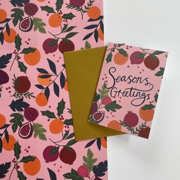 Lot de cartes de Noël Botanical Fruits (6 cartes) 5