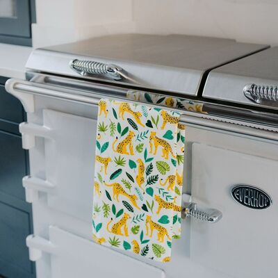 Jungle Leopard Organic Cotton Tea Towel