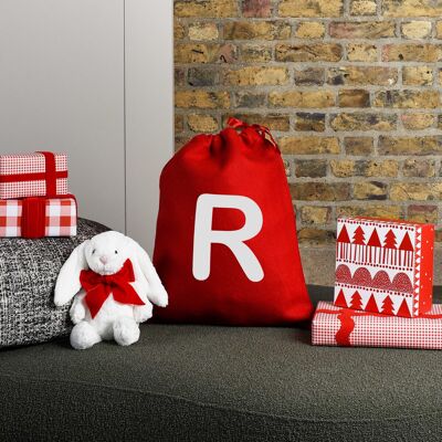 Felt Drawstring Christmas Sack with Initial