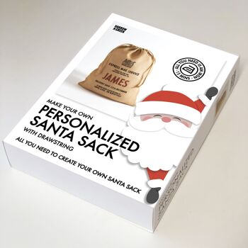 "Make-your-Own" sac de Père Noël personnalisé avec cordon de serrage 2
