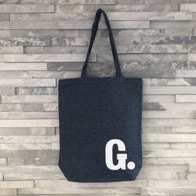 Bolso tote de mezclilla con inicial