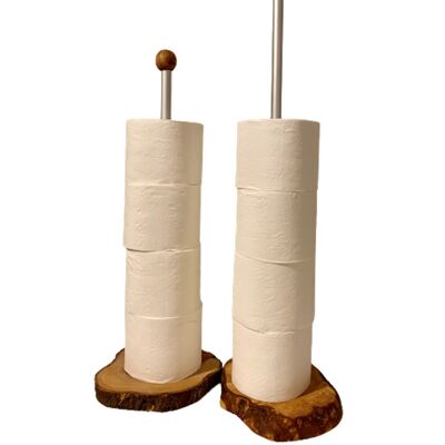 Toilet roll stand small, olive wood