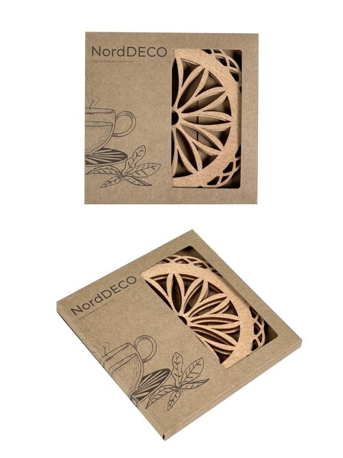 Packaging for set of 2 wooden coasters