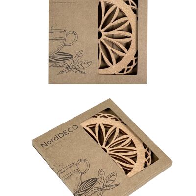 Embalaje para juego de 2 posavasos de madera