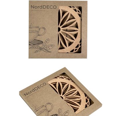 Packaging for set of 2 wooden coasters