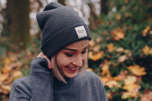 Paperboat Beanie aus Bio-Baumwolle Graphit Unisex