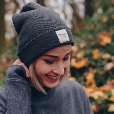 Paperboat beanie made of organic cotton graphite unisex