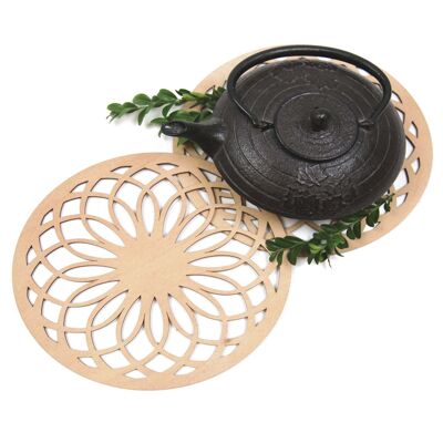 Grande sottobicchiere in legno O11 diametro 25 cm